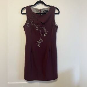 BCBGMaxAzria Deep Red Embroidered Mini Dress